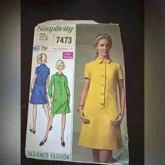 Vintage 1960s 1970s sewing pattern, designer fashion - Picture 1 of 2